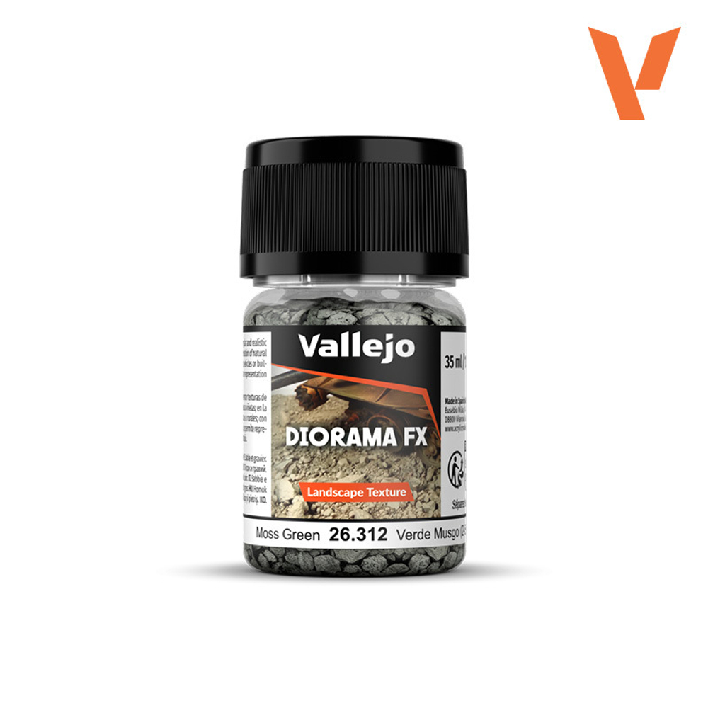 Средство для оформления подставок Vallejo серии Texture Moss Green 2-5 mm