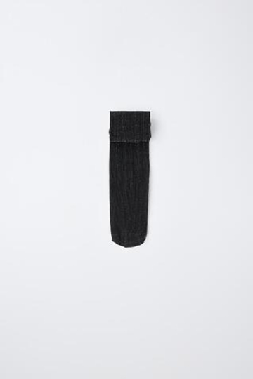 ZARA БЛЕСТЯЩИЕ КОЛГОТКИ ИЗ МИКРОФИБРЫ, ЧЕРНЫЙ