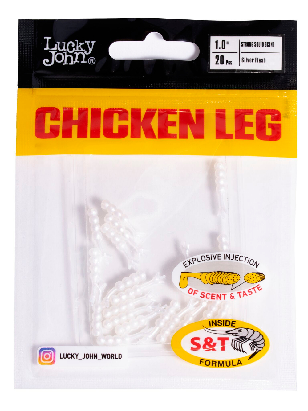 Слаги съедобные Lucky John Chicken Leg 1" (2.54 см), цвет 026, 20 шт