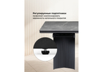 Керамический стол Woodville Вейв 160(220)х89 larka grey, черный