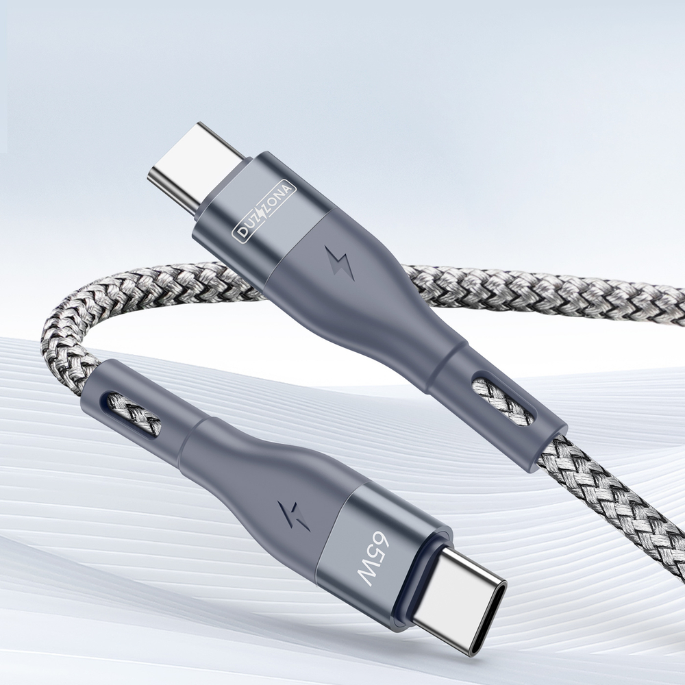 Кабель 100см с разъемом Type C-Type C с быстрой зарядкой PD 65W от Duzzona