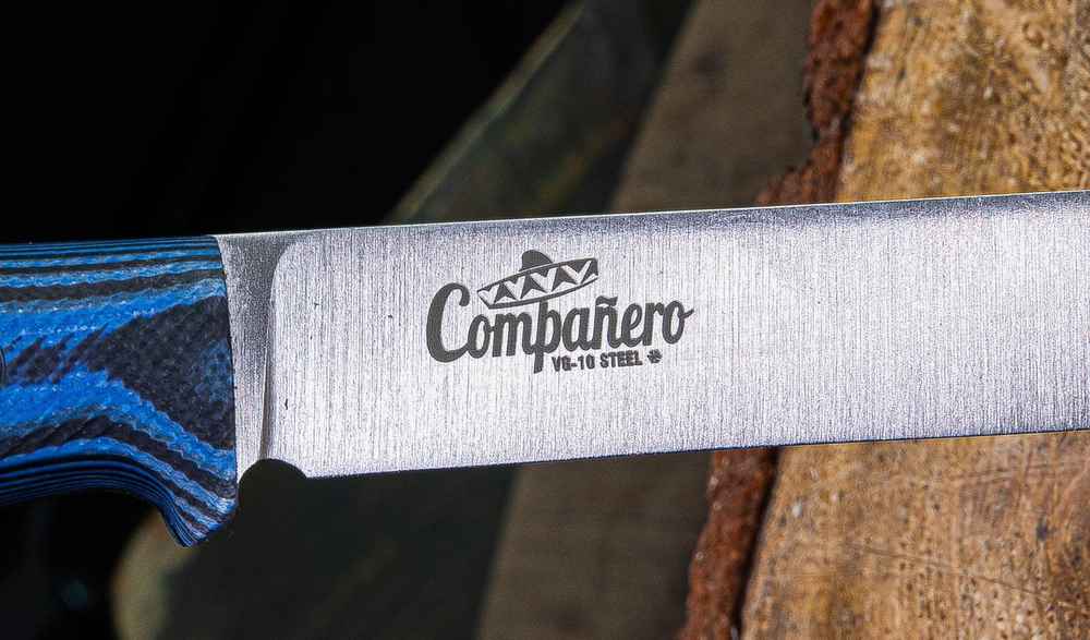 🏆 Туристический нож Companero VG-10 (Cryo) Black-blue G10
