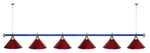 Лампа STARTBILLIARDS 6 пл. (плафоны зеленые,штанга зеленая,фурнитура золото)