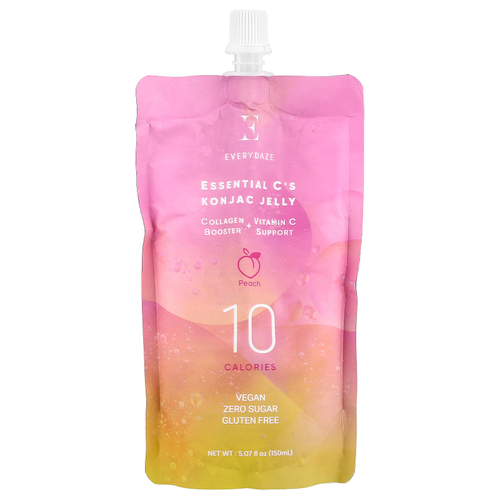 Everydaze, Желе из конжака Essential C, персик, 150 мл (5,07 жидк. унц.)