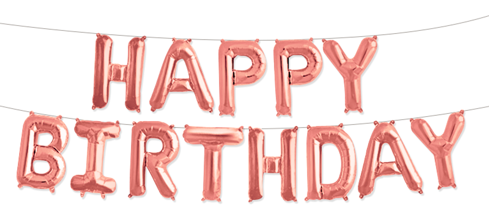 Набор шаров-букв (16''/41 см) "Happy Birthday" Розовое Золото Набор шаров-букв (16''/41 см) "Happy Birthday" Розовое Золото