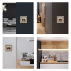 Розетка ЭРА Серия 12 12-3112-04 аудио двойная IP20 шампань | Эра 12