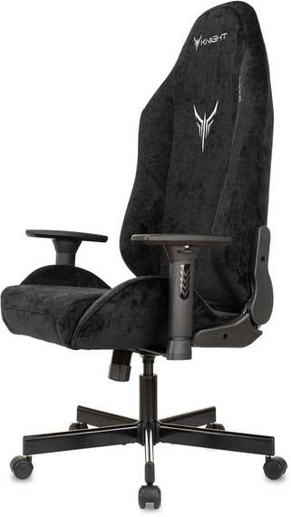Кресло игровое Knight N1 Fabric черный Light-20 с подголов. крестов. металл