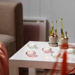 IKEA BLADFÅGEL  (ИКЕА БЛАДФОГЕЛ)  -  Подсвечник для чайных свечей - розовый 3 см