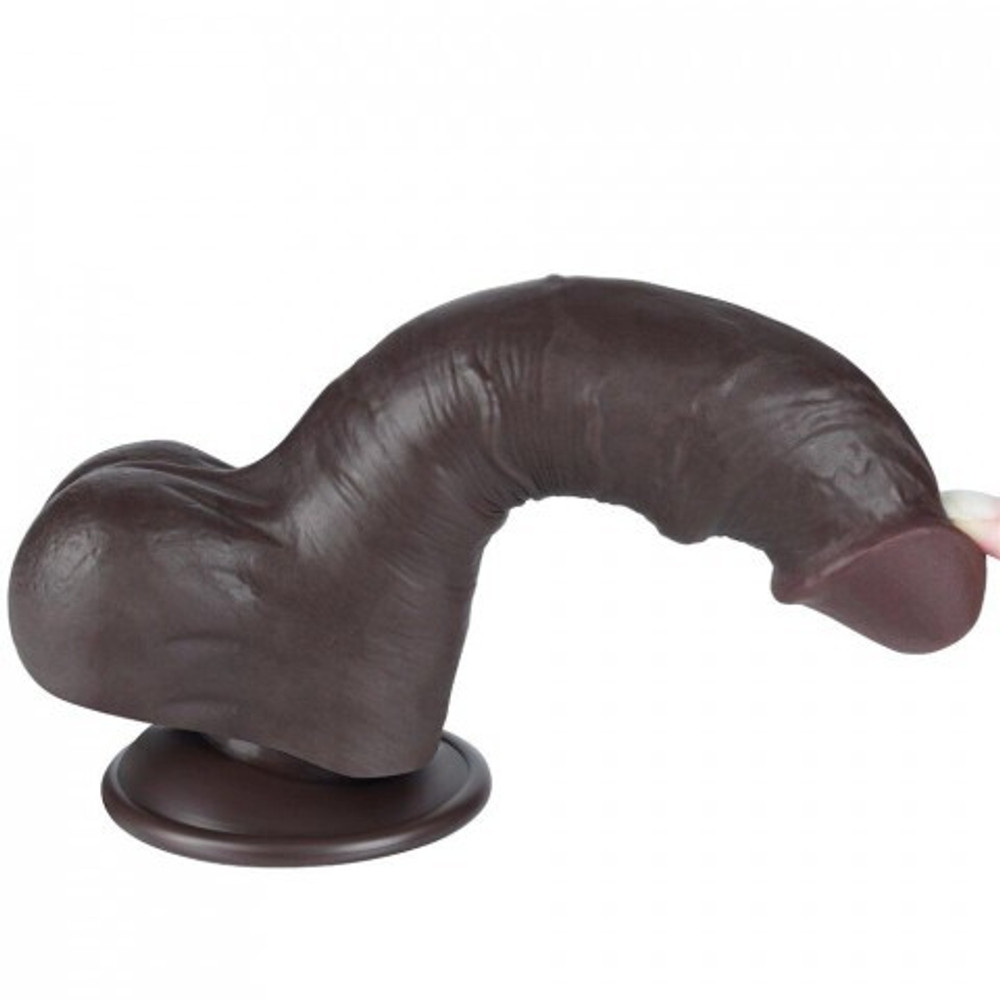 Фаллоимитатор Lovetoy Sliding Skin (20*3,9 см) с двойным покрытием, черный
