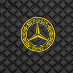 Ковры MERCEDES Actros MP3 (автомат) с шахтой (экокожа, черный, черный кант, желтая вышивка)