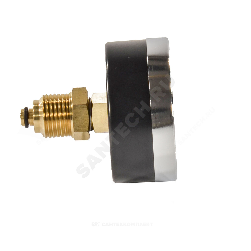 Термоманометр МД04 осевой Дк63 0-1,0 МПа G1/4" 120С с переходником на G1/2" ЭКОМЕРА МД04-63-G-1МПа-120-ОИ