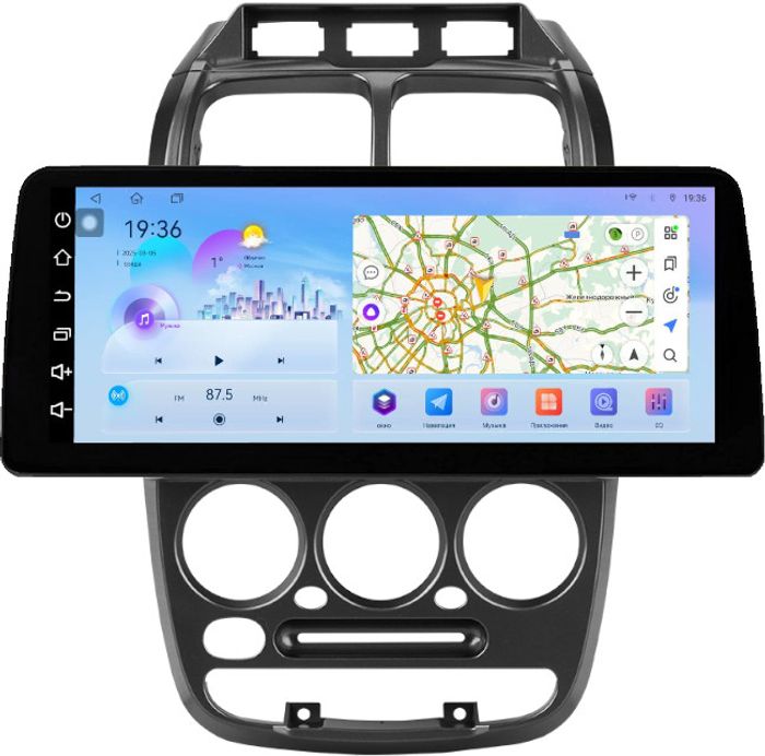 Магнитола для Hyundai Accent 2000-2011 (рамка 3 кнопки) - FarCar монитор 12.3" 2K QLED на Android 14, Быстрая, CarPlay, 4G SIM-слот