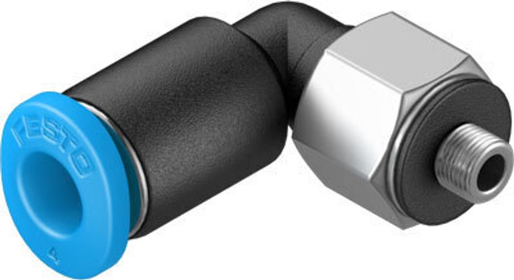 QSML-M3-4 Угловой штуцер с цанговым зажимом и резьбой QSML-M3-4 Угловой штуцер с цанговым зажимом и резьбой