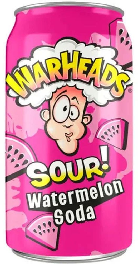 Газированный напиток Warheads - Watermelon Sour Soda "Арбуз" 0.355 - банка