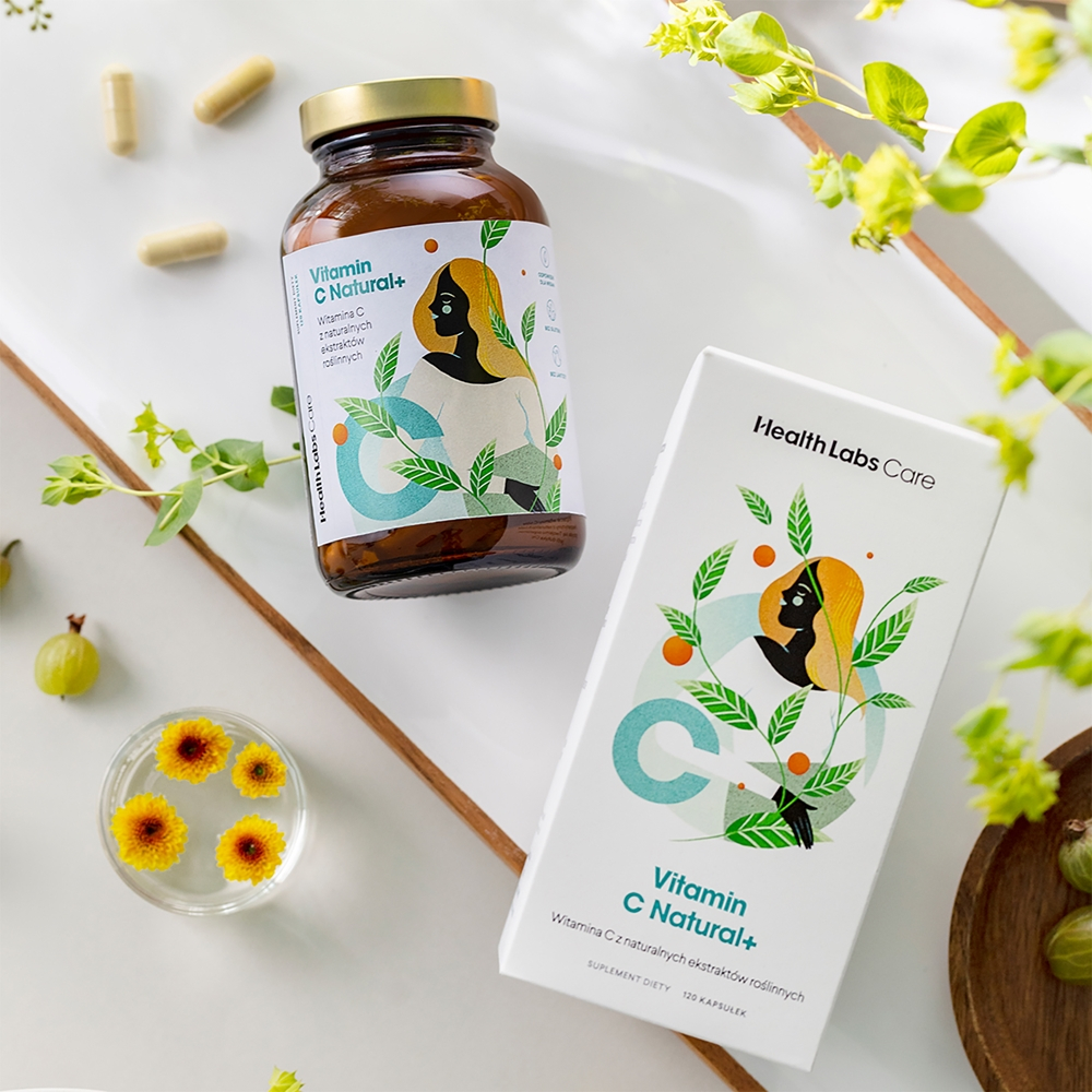 Health Labs Care Vitamin C Natural+ - Капсулы для укрепления иммунитета, 120 kapsułek