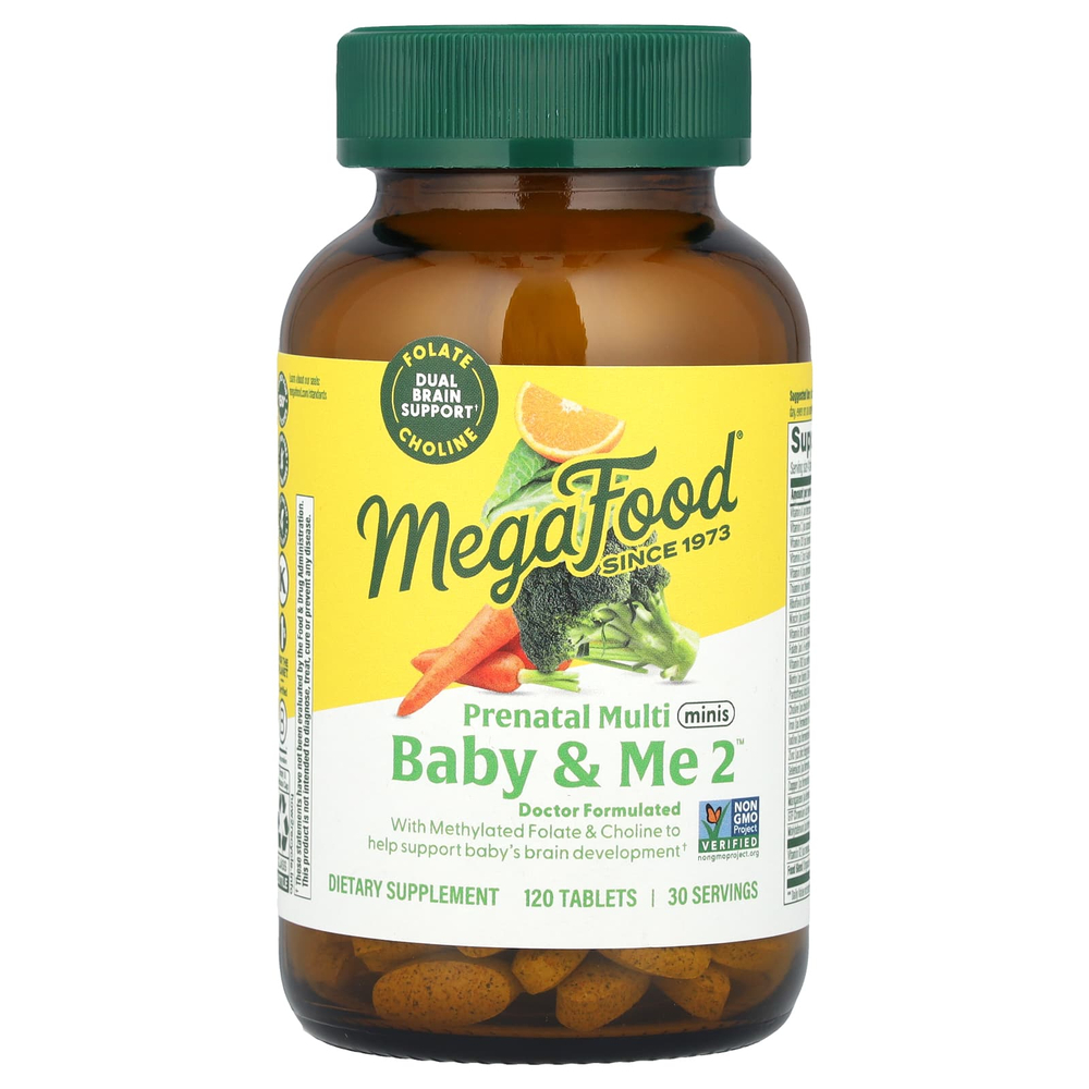 MegaFood, Baby & Me 2™, пренатальные мультивитамины, 120 таблеток