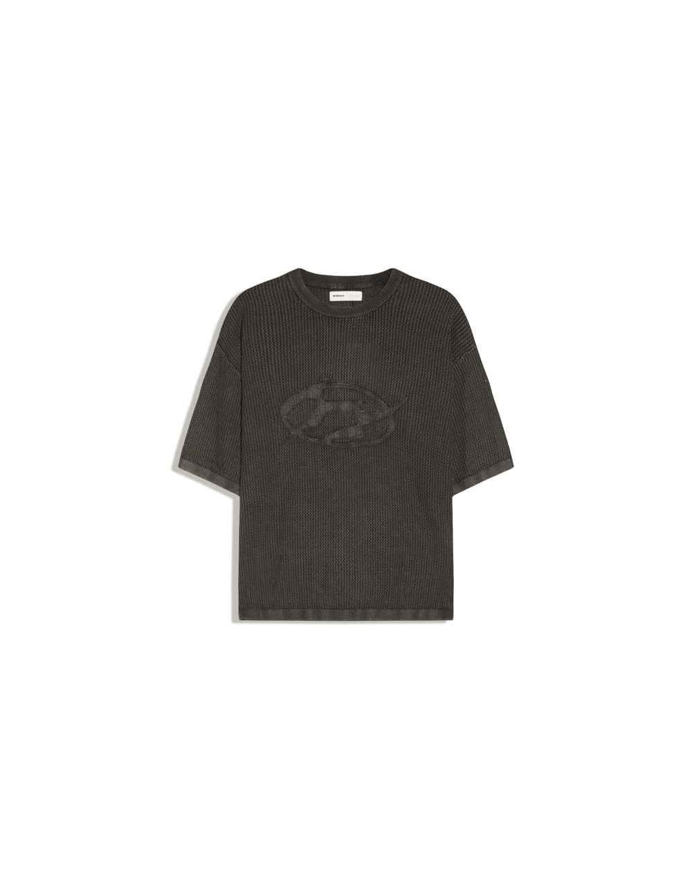 Мужская футболка с коротким рукавом, нашивками и эффектом стирки - BERSHKA