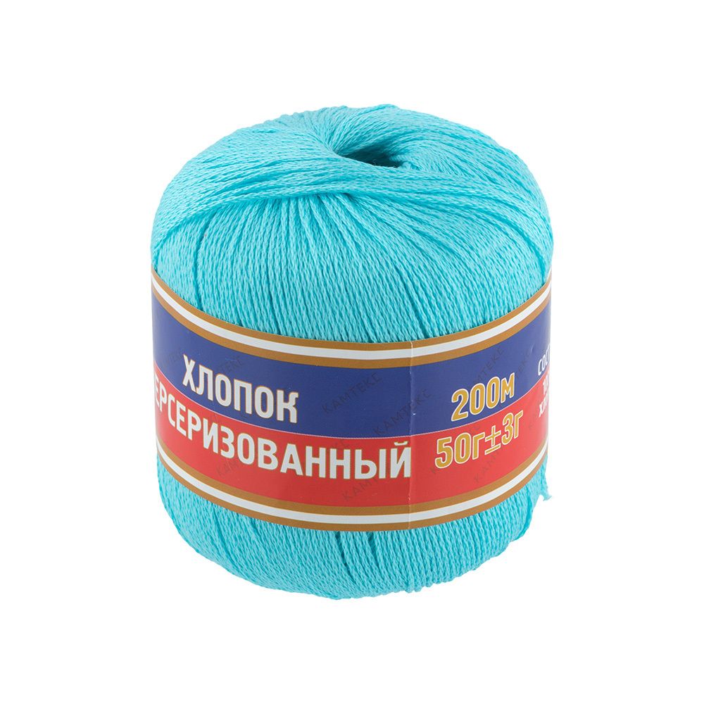 Пряжа Камтекс Хлопок мерсеризованный / уп.10 мот. по 50 г, 200 м, цв.024 бирюза Пряжа Камтекс Хлопок мерсеризованный / уп.10 мот. по 50 г, 200 м, цв.024 бирюза