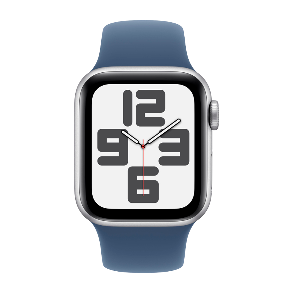 Умные часы Apple Watch SE 2 (2024) GPS, 40mm, Silver Aluminium Case with Sport Band S/M, Denim (Серебристый)