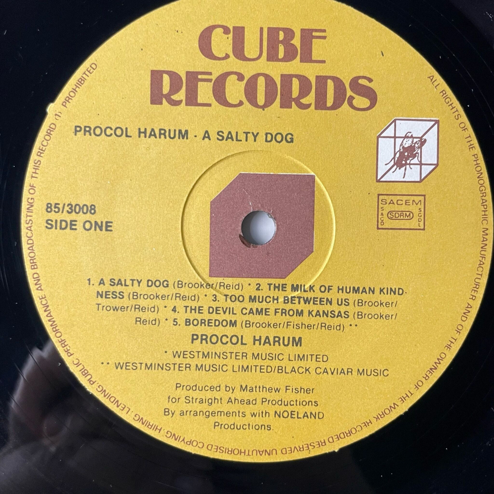 Винтажная виниловая пластинка LP Procol Harum A Salty Dog (Бельгия 1973)
