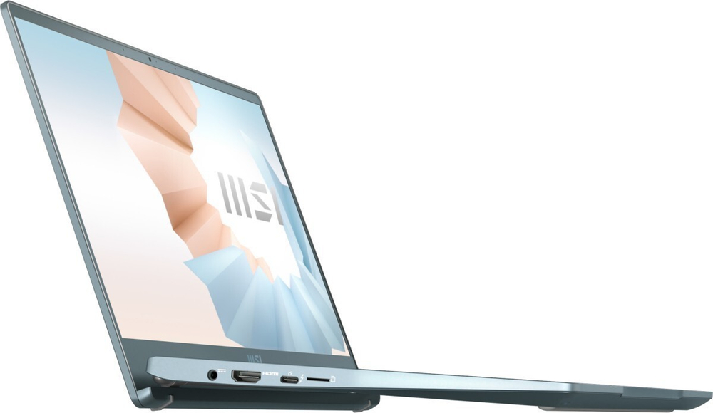 Ноутбук MSI Modern 14 14; 1920x1080 (Full HD)/ Intel Core i7 1165G7, 2800 МГц/ 8 Гб DDR-4/ 512 Гб SSD/ Intel Iris Xe Graphics/ Wi-Fi, Bluetooth, Cam/ Windows 10 Home / серый 9S7-14D314-062