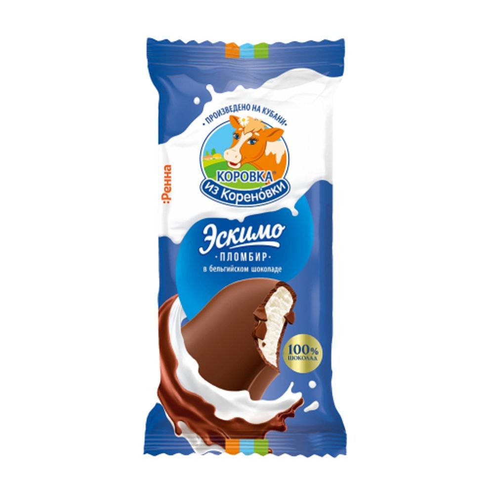 Мороженое Кореновка Пломбир шок.эскимо бельг шок 15% 70г