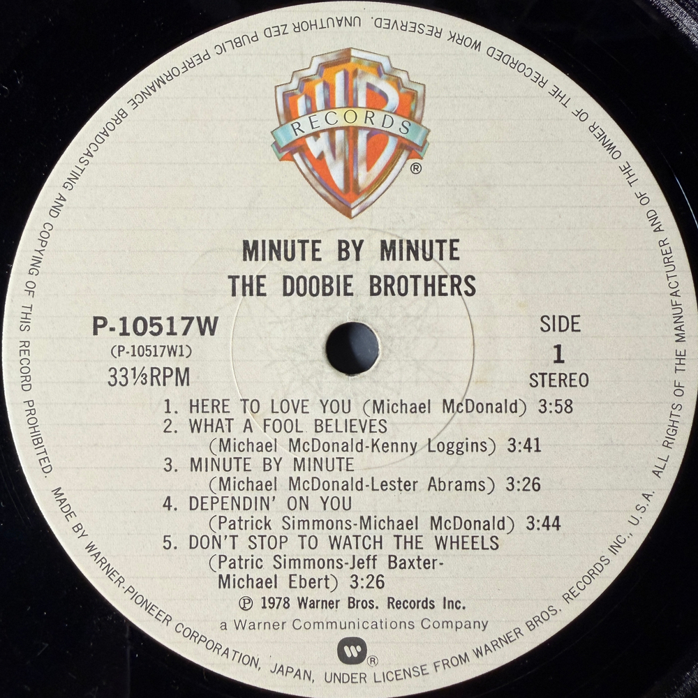 The Doobie Brothers ‎– Minute By Minute (Япония 1978г.)