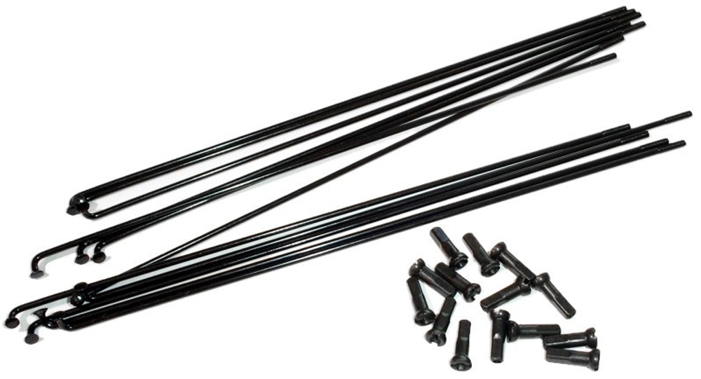 Спица с нипелем стальная 14G L- 260 mm, цвет чёрный