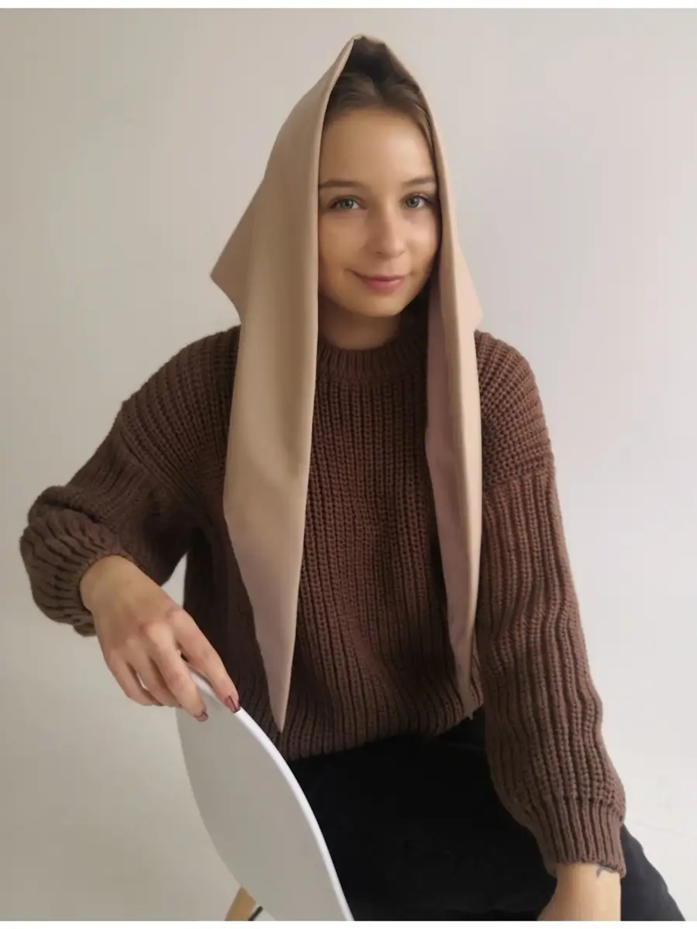 Кожаная косынка женская из экокожи
