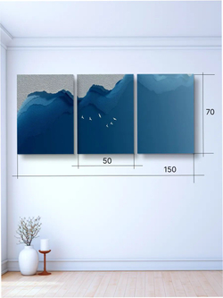 Картина Огненная грань модульная 50x70см 3шт.