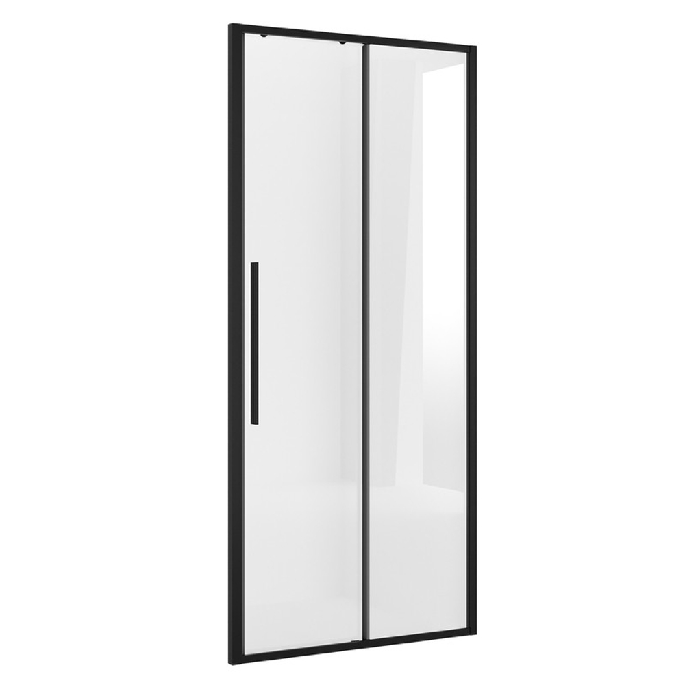 Дверь в нишу Niagara Nova NG-84-11AB (110х195) черный матовый,стекло прозрачное,дверь раздвижная,1 место