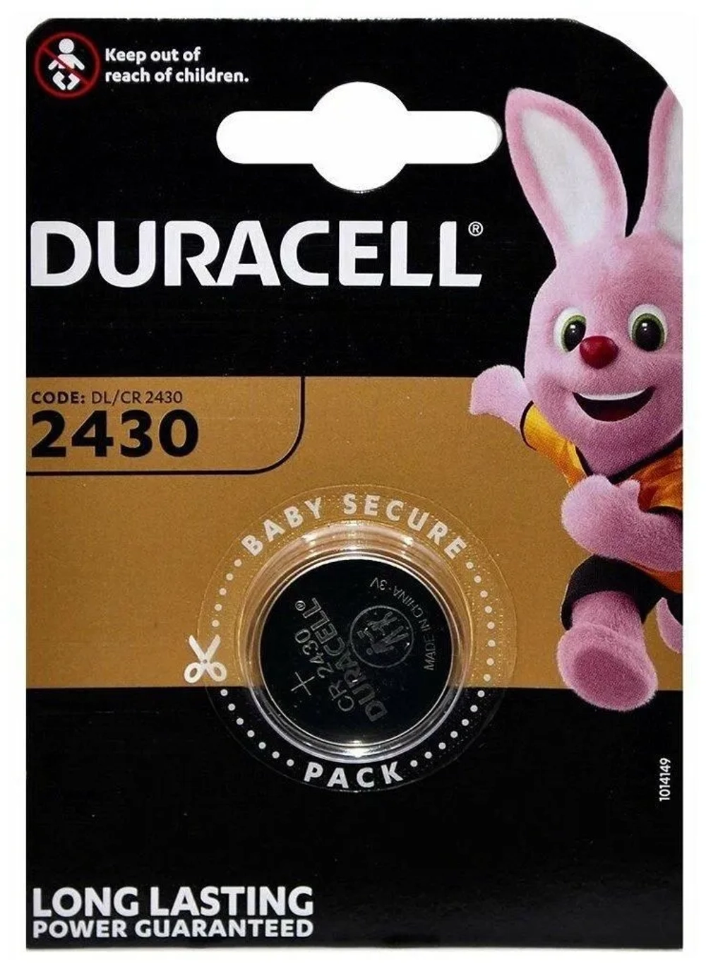 Батарейка литиевая Duracell Lithium CR2430 BL1 (1 шт, таблетка)