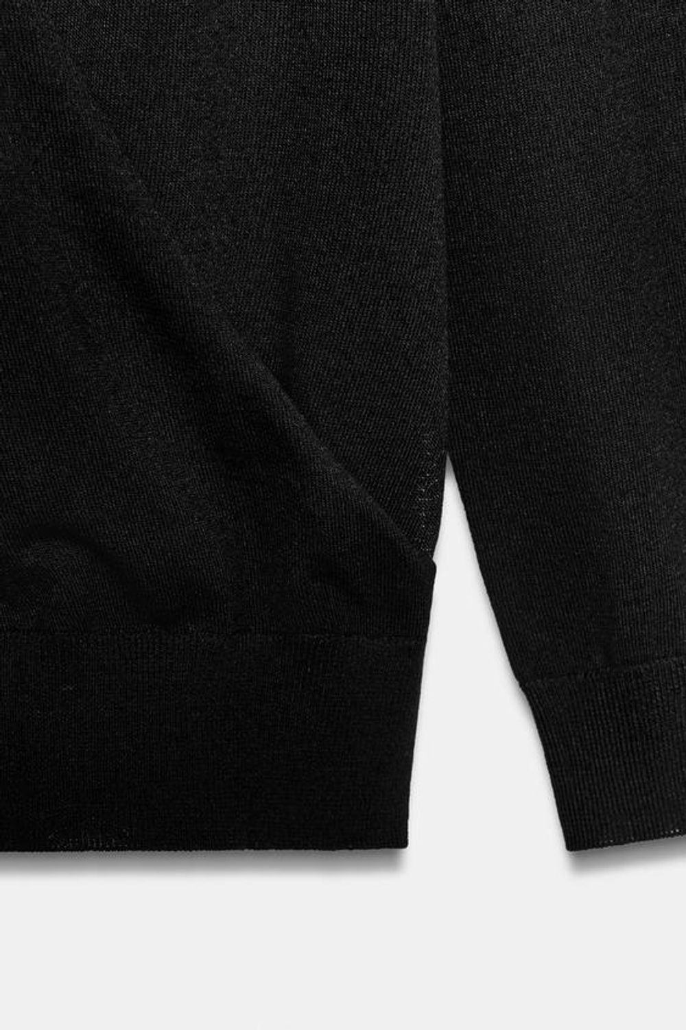 ZARA ТРИКОТАЖНЫЙ СВИТЕР С ЗАПАХОМ И МЯГКИМ ВЫРЕЗОМ, ЧЕРНЫЙ