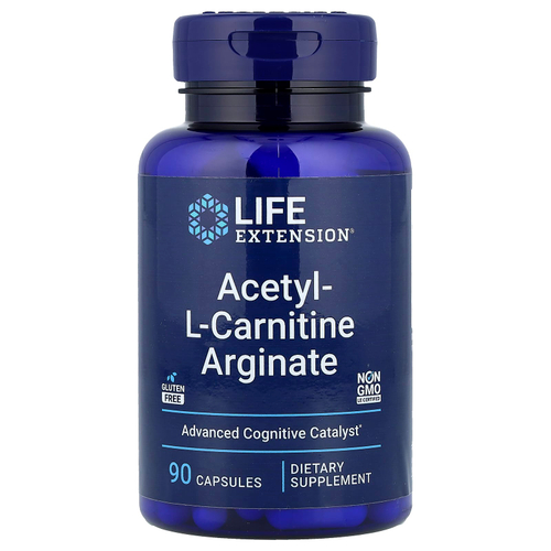 Life Extension, ацетил-L-карнитин аргинат, 90 вегетарианских капсул