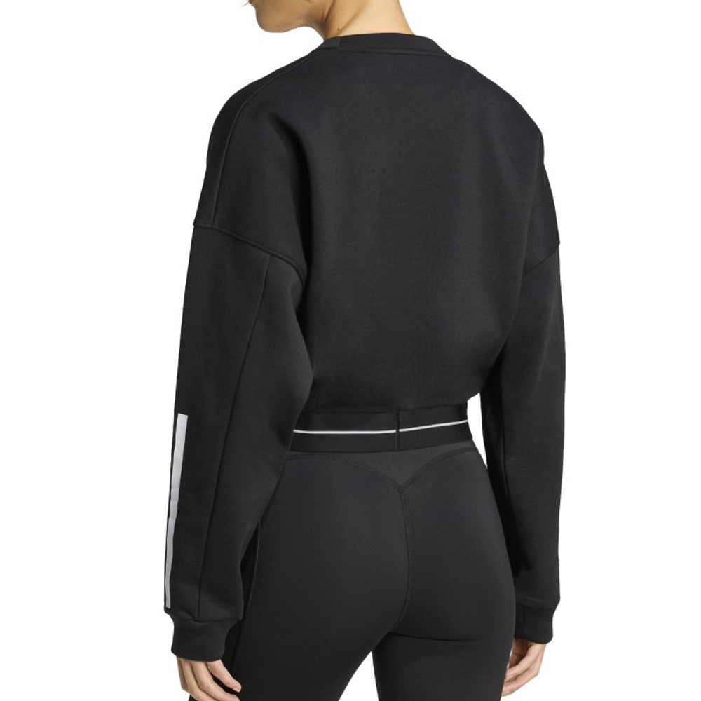 Женская теннисная куртка Adidas Hyperglam 3-Stripes Cropped Crewneck - black