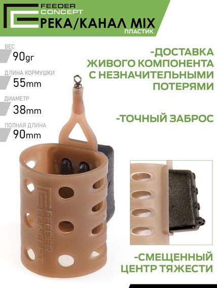Набор пластиковых фидерных кормушек FC M6 РЕКА/КАНАЛ 6шт. (коробочная версия)