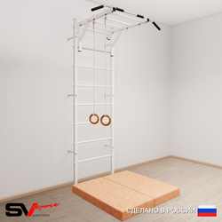 Шведская стенка Sv Sport усиленная 6304 (Турник рукоход/Кольца/Мат 1м)
