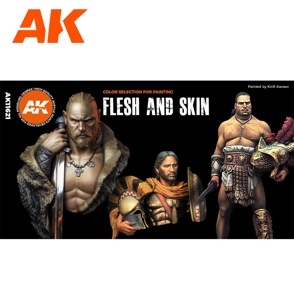 Набор акриловых красок AK Interactive Flesh And Skin (6)
