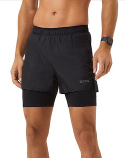Мужские теннисные шорты Björn Borg Running Shorts 2-1 - black beauty