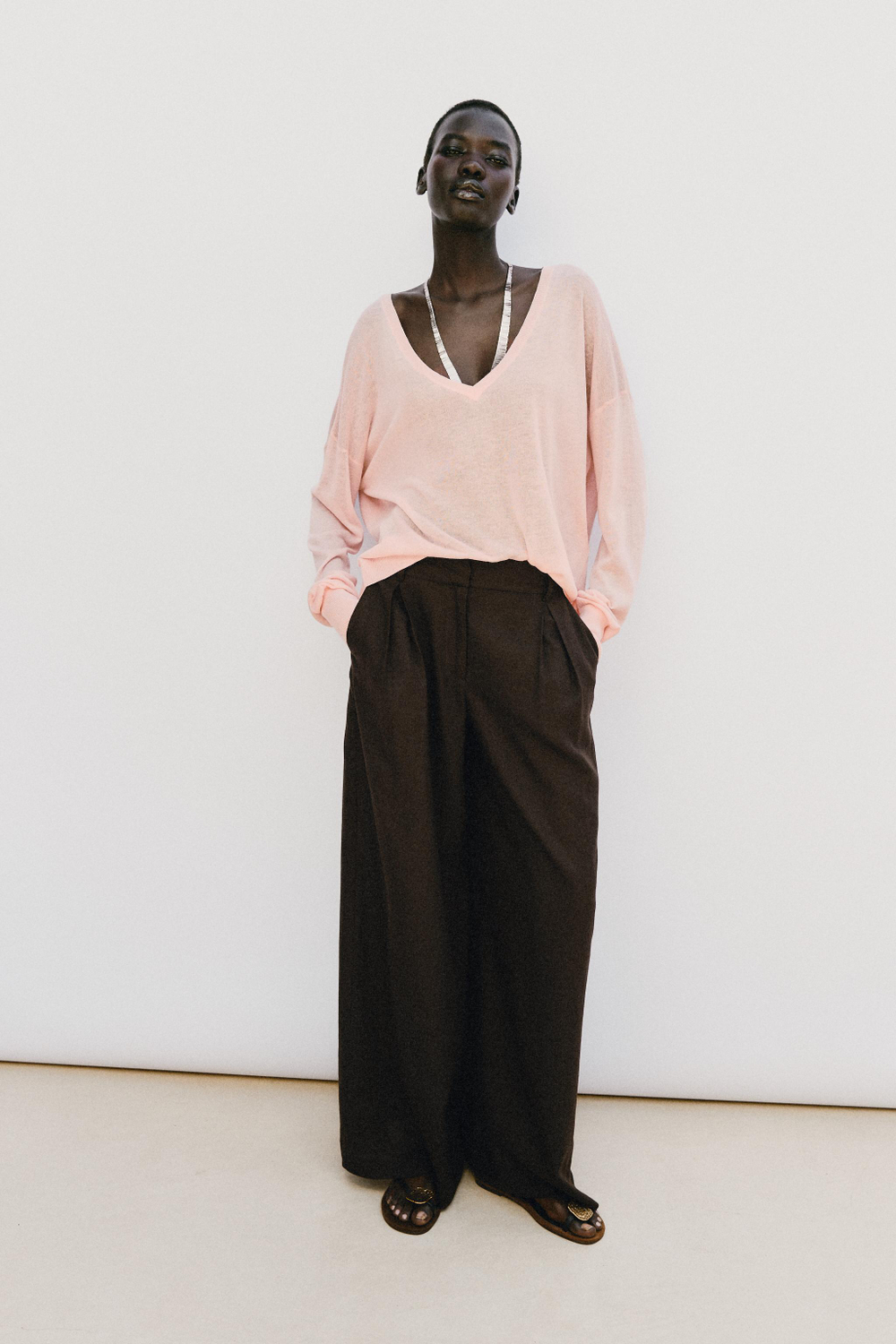 ШИРОКИЕ БРЮКИ ИЗ ЛЬНА — ZARA