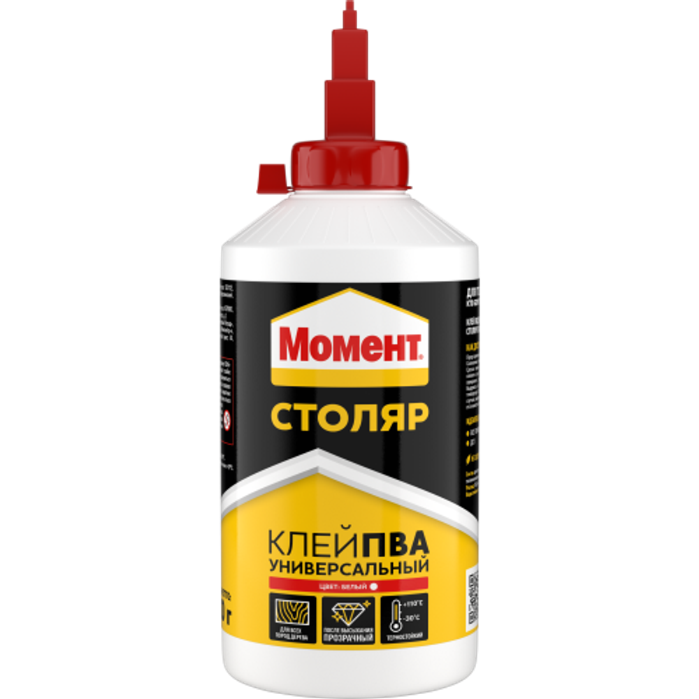 Клей Момент Столяр 1960504 ПВА универсальный D1 белый 750 гр | Момент