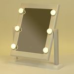 Зеркало для макияжа гримерное, 6 LED-ламп, 3 режима свечения, размер 21х29 см, работа от USB или 4хAA, цвет белый, WBZ (ВБЗ), 609334