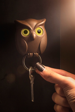 Держатель для ключей Night Owl коричневый Qualy