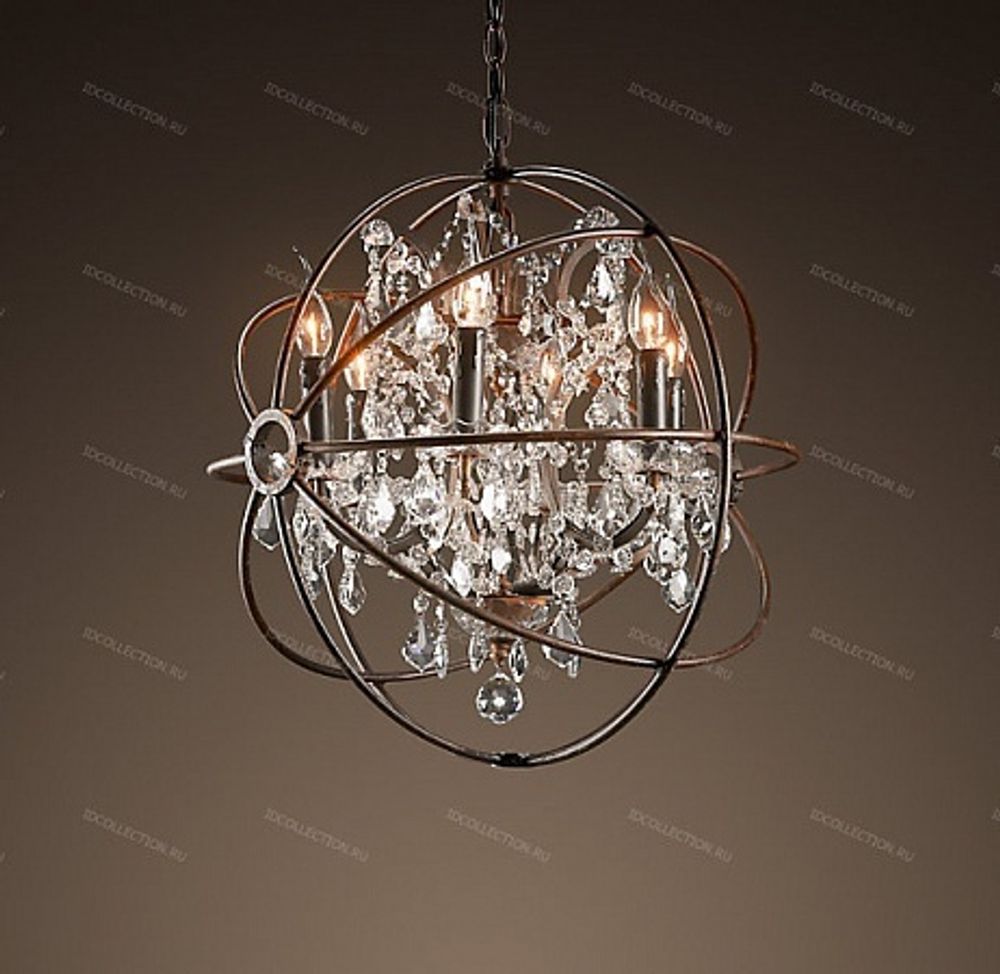 Люстра FOUCAULT'S TWIN-ORB CLEAR CRYSTAL Restoration Hardware 68060349