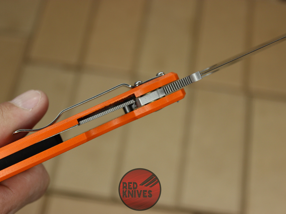 Складной нож Steelclaw Боец-3 (Реплика Spyderco Military), оранжевая рукоять - сталь D2