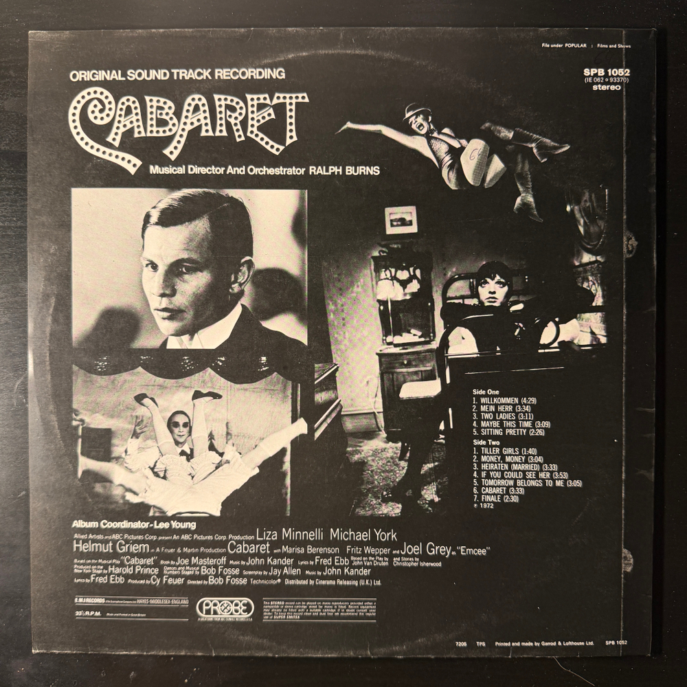Cabaret - Original Soundtrack Recording (Англия 1972г.) Promo