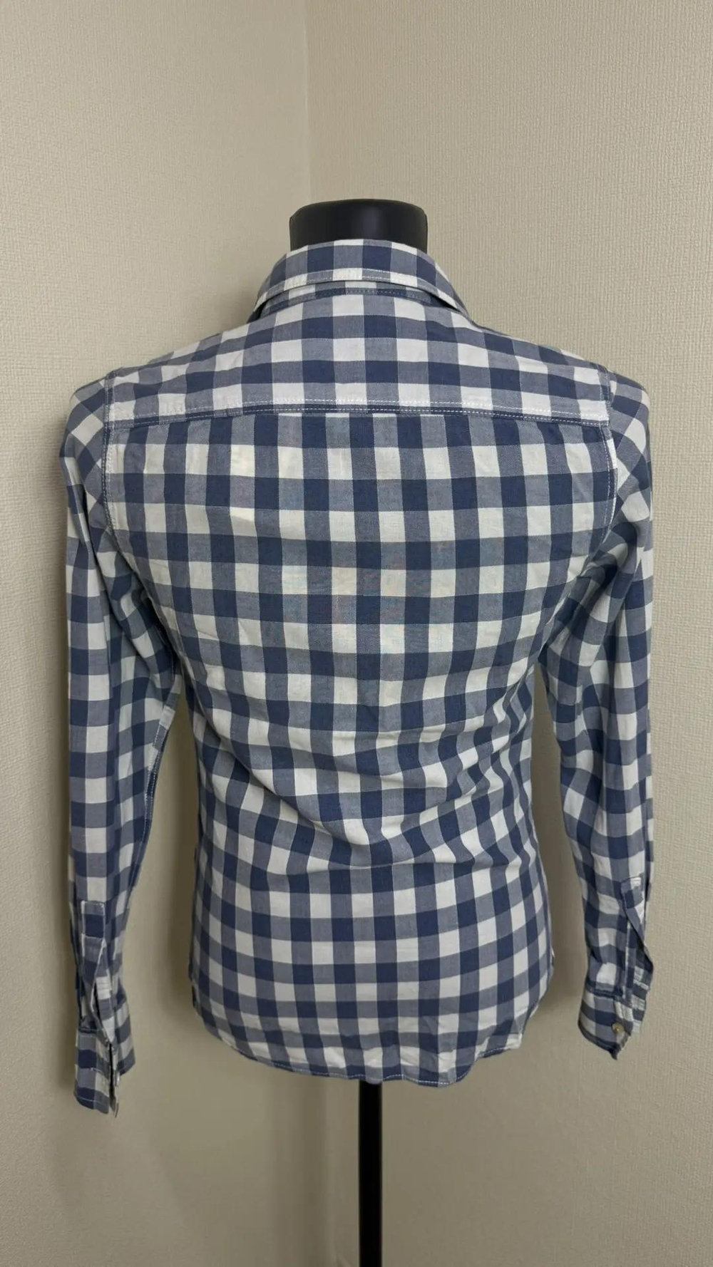 Мужская рубашка Topman в клетку, синяя с белым, размер 44-46