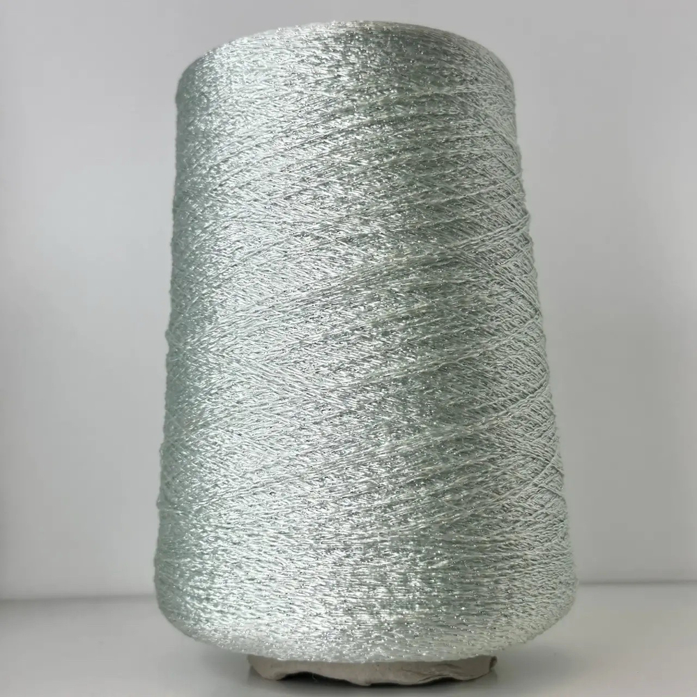 Fornitore43; вискоза, люрекс, п/а; 900м/100гр; цвет: светлая мята, люрекс серебро; S711