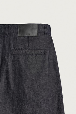 ZARA ЛЕГКИЕ ДЖИНСОВЫЕ БРЮКИ-ЧИНО ИЗ ХЛОПКА И ЛЬНА, ИНДИГО