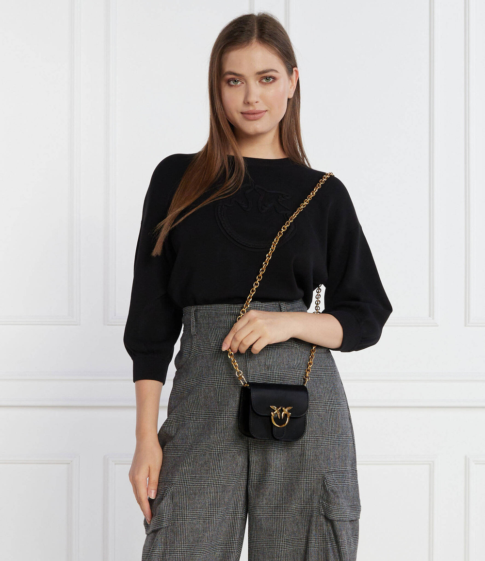 Кожаная сумка через плечо Micro Love Bag Bell Pinko - черный(100049 A14P)